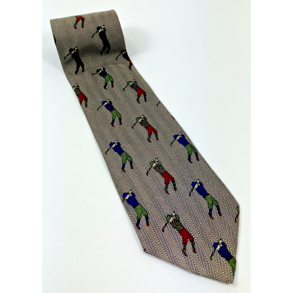 Britches Great Outdoors Silk Neck Tie Golf Golfer